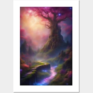 To The Tree of Life in a Fantasy World Posters and Art